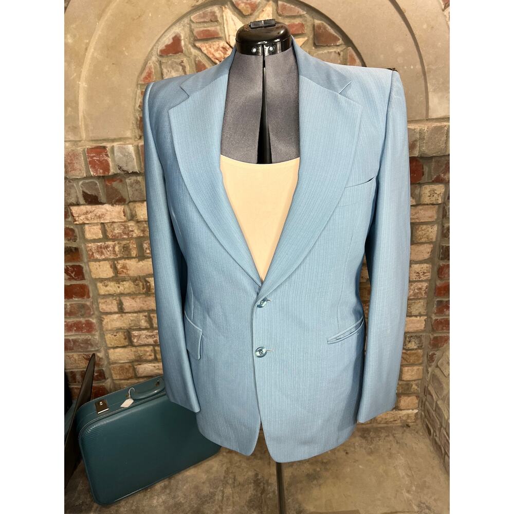 blazer Vintage 1980s blue striped